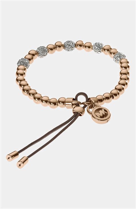 michael kors rose gold bead stretch bracelet|Michael Kors rose gold satchel.